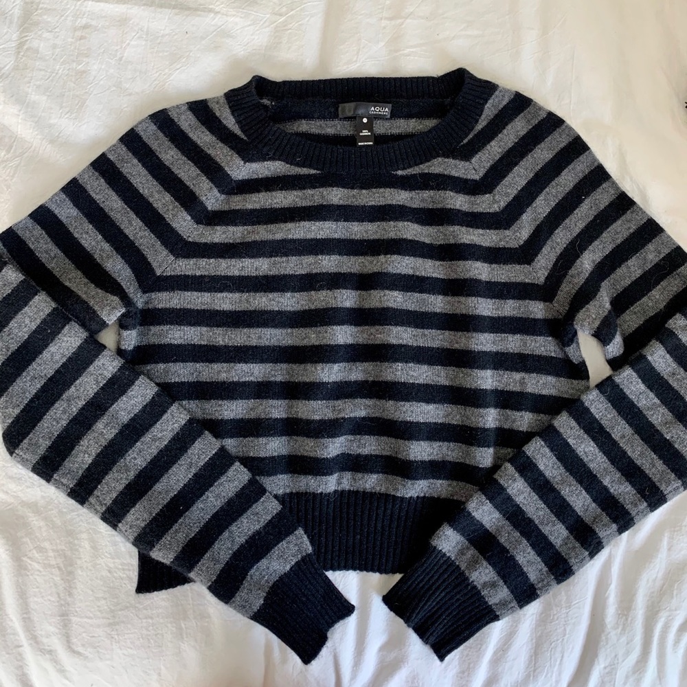 Black and Gray Cashmere Sweater